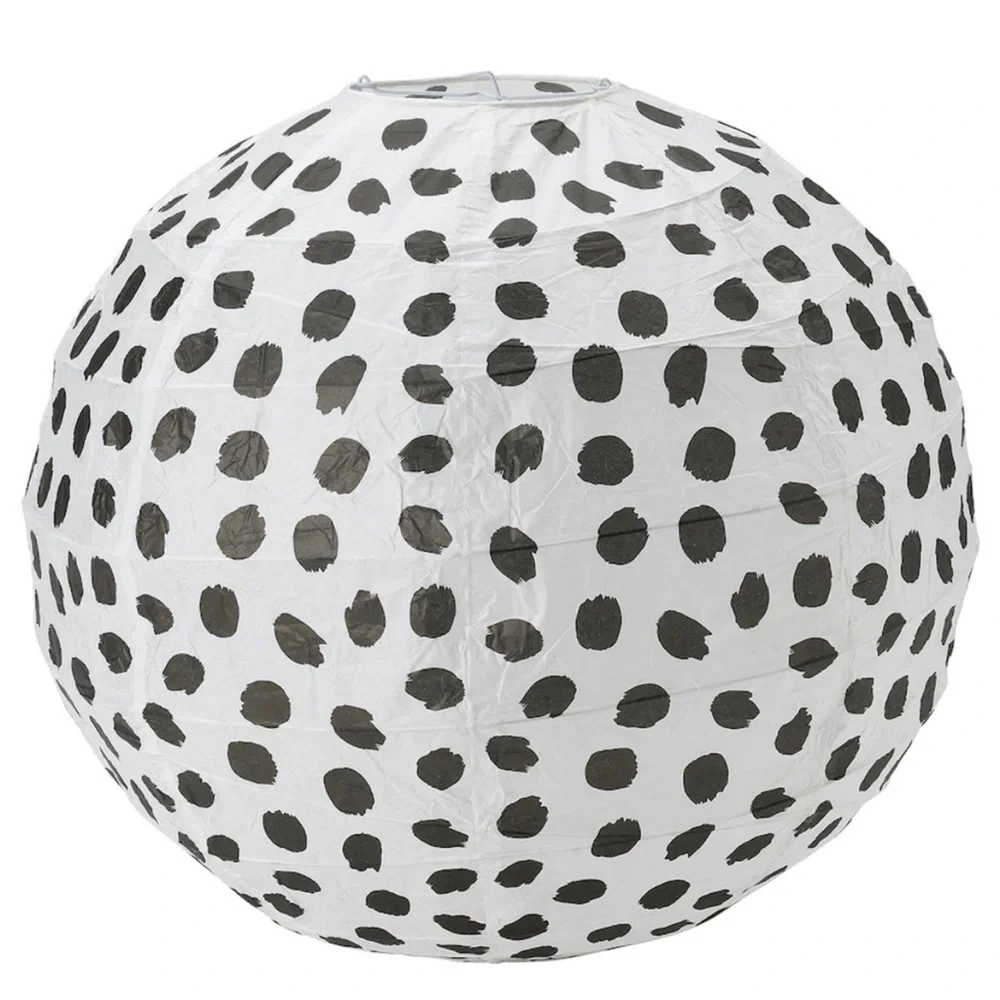IKEA REGOLIT Pendant Lamp Shade, White/Black Rice Paper 605.302.14 NEW